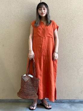 「SHIPS」｜「アイテム（ワンピース/ドレス）」を使った、吉田さん（レディース・158cm）の夏コーディネート