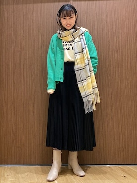 「SHIPS（シップス）のラウンドヒールブーツ◇（ブーツ）」を使った、吉田さん（レディース・158cm）の冬コーディネート