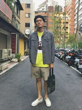 「BACKNUMBER」｜「アイテム（スリッポン）」を使った、Byeさん（メンズ・180cm）の秋コーディネート