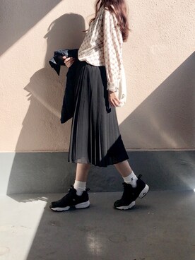 「Reebok（リーボック）のINSTAPUMP FURY（スニーカー）」を使った、yugaさん（レディース・158cm）の秋コーディネート