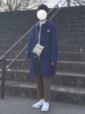 「アイテム（ステンカラーコート）」を使った、Ryoooさん（メンズ・170cm・20代）の春コーディネート
