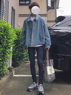 「UNIQLO（ユニクロ）のエアリズムコットンオーバーサイズTシャツ（5分袖）（Tシャツ/カットソー）」を使った、Ryoooさん（メンズ・171cm・20代）の夏コーディネート