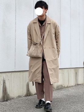 「アイテム（チェスターコート）」を使った、Ryotaroさん（メンズ・168cm・10代）の冬コーディネート
