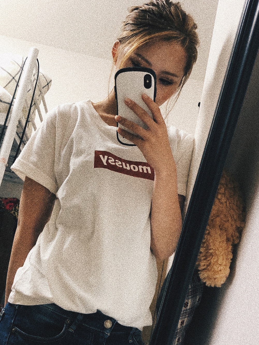 「楽チンコーデ、おしゃれさんと繋がりたい、Tシャツ、moussy、スポーツサンダル」｜「MOUSSYのearly moussy TSJ（Tシャツ/カットソー、レッド系）」を使った、#aさん（レディース・157cm）の夏コーディネートの1枚目の写真