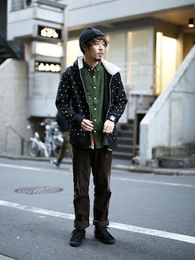 「black」｜「アイテム（腕時計）」を使った、しゅんやさん（メンズ・168cm）の冬コーディネート
