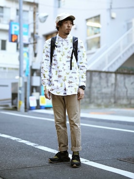 「Design Tshirts Store graniph（デザイン　ティーシャツ　ストア　グラニフ）のアイテム」を使った、しゅんやさん（メンズ・168cm）の春コーディネート