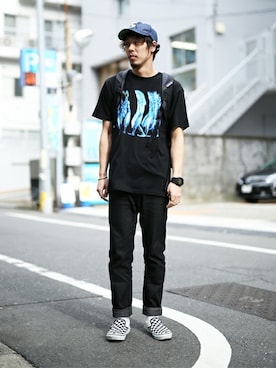 「Design Tshirts Store graniph（デザイン　ティーシャツ　ストア　グラニフ）のアイテム」を使った、しゅんやさん（メンズ・168cm）の春コーディネート