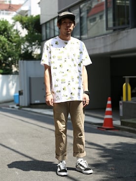 「Herschel Supply（ハーシェルサプライ）のアイテム」を使った、しゅんやさん（メンズ・168cm）の夏コーディネート