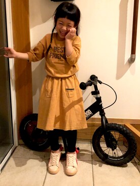 「アイテム（ワンピース/ドレス）」を使った、ha-uさん（キッズ・110cm）の秋コーディネート