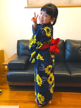 「devirock（デビロック）のアイテム（水着/着物・浴衣）」を使った、ha-uさん（キッズ・110cm）の春コーディネート