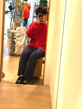 「Eddie Bauer（エディーバウアー）のアイテム（ニット/セーター）」を使った、ytoさん（メンズ・168cm）の冬コーディネート