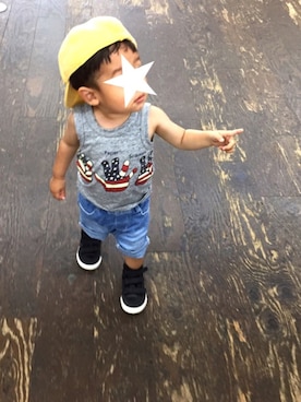 「GAPbaby」｜HrUmさん（キッズ・70cm）の夏コーディネート