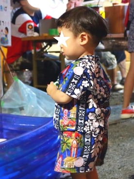 「hawaii」｜「アイテム（その他）」を使った、HrUmさん（キッズ・70cm）の夏コーディネート