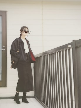 「Yves Saint Laurent（イヴサンローラン）のアイテム（ブルゾン）」を使った、miminyさん（レディース・172cm）の秋コーディネート
