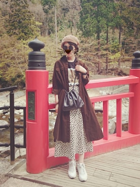 「ローリーズファーム(LOWRYS FARM)」｜「アイテム（シャツワンピース）」を使った、miminyさん（レディース・172cm）の春コーディネート