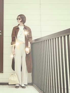 「ローリーズファーム(LOWRYS FARM)」｜「アイテム（シャツワンピース）」を使った、miminyさん（レディース・172cm）の春コーディネート