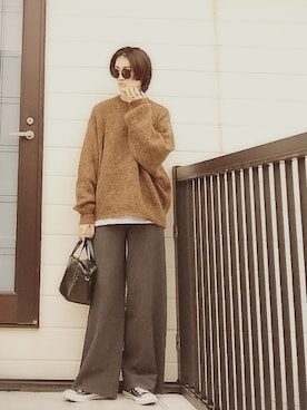 「zucca」｜「アイテム（スラックス）」を使った、miminyさん（レディース・172cm）の秋コーディネート