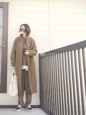 「via j（ヴィアジェイ）のアイテム（ニット/セーター）」を使った、miminyさん（レディース・172cm）の冬コーディネート