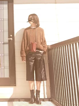 「via j（ヴィアジェイ）のアイテム（ニット/セーター）」を使った、miminyさん（レディース・172cm）の冬コーディネート