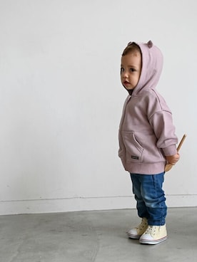 「アイテム（パーカー）」を使った、PUPPAPUPOさん（キッズ・78cm）の秋コーディネート