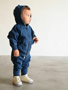 「アイテム（パーカー）」を使った、PUPPAPUPOさん（キッズ・78cm）の秋コーディネート