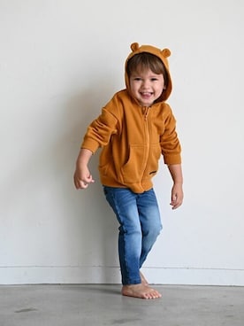 「アイテム（パーカー）」を使った、PUPPAPUPOさん（キッズ・93cm）の秋コーディネート