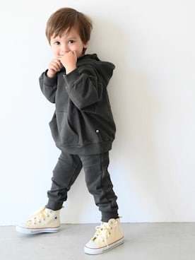 「アイテム（パーカー）」を使った、PUPPAPUPOさん（キッズ・96cm）の秋コーディネート