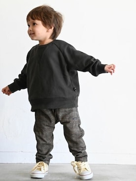 「アイテム（スウェット）」を使った、PUPPAPUPOさん（キッズ・96cm）の秋コーディネート