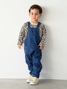 「PUPPAPUPO（プッパプーポ）のアイテム（オールインワン・サロペット）」を使った、PUPPAPUPOさん（キッズ・98cm）の秋コーディネート