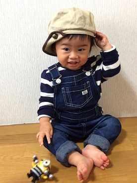 「1歳3ヶ月」｜「アイテム（オールインワン・サロペット）」を使った、kairyさん（キッズ・70cm）の秋コーディネート