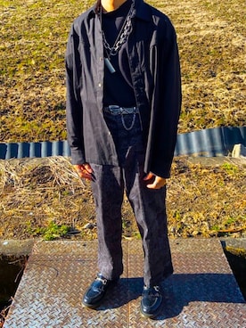 「RANDOM IDENTITIES（ランダムアイデンティティーズ）のアイテム（アクセサリー）」を使った、服輝さん（メンズ・178cm）の冬コーディネート