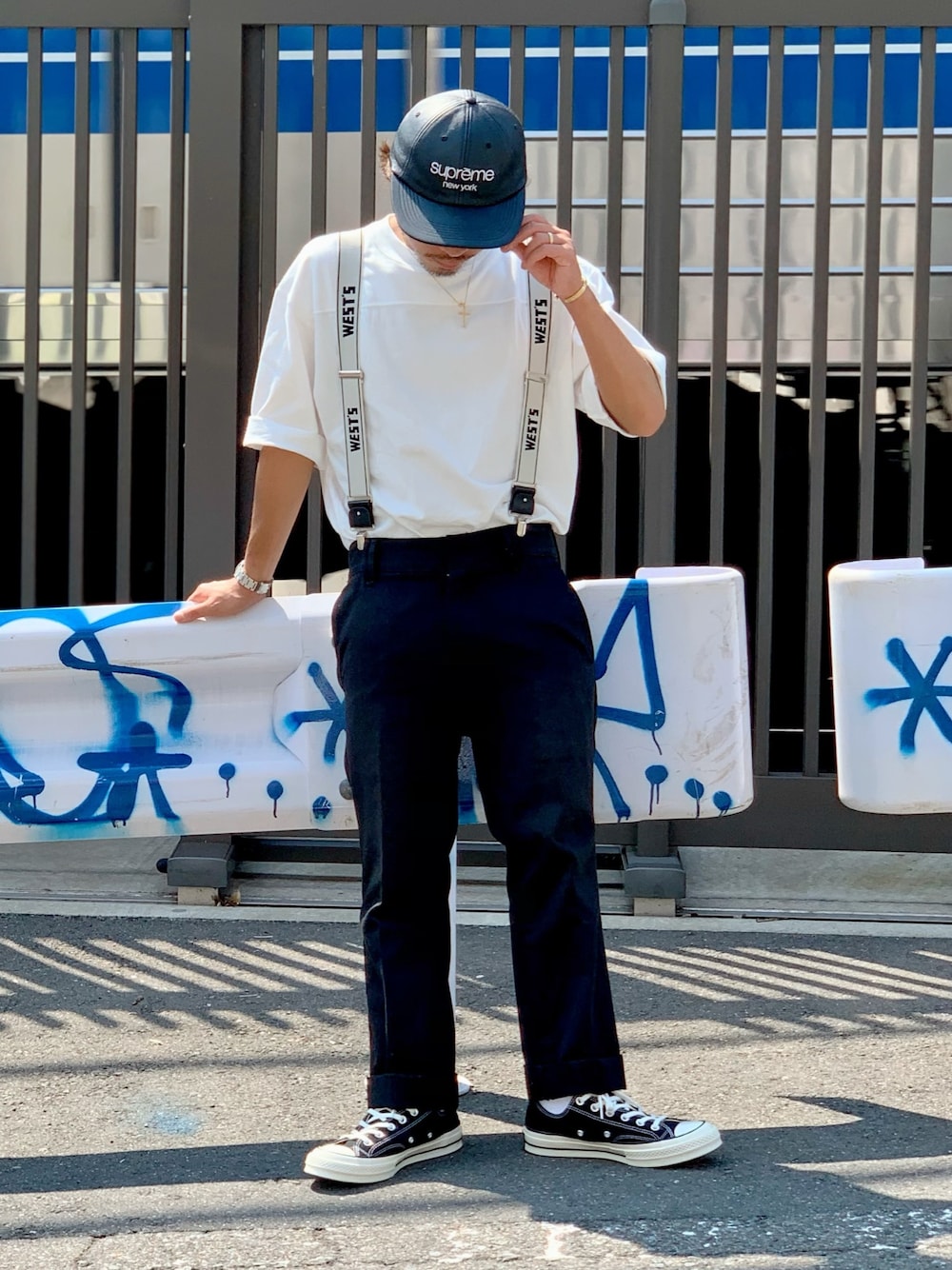 WESTOVERALLSのサスペンダーを使った人気ファッション