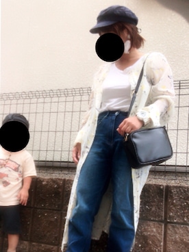 「おちびさん」｜「アイテム（キャップ）」を使った、t☺︎さん（レディース・146cm）の夏コーディネート