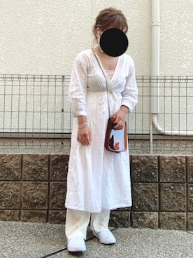 「ワンピース×スニーカー」｜「アイテム（スリッポン）」を使った、t☺︎さん（レディース・146cm）の夏コーディネート