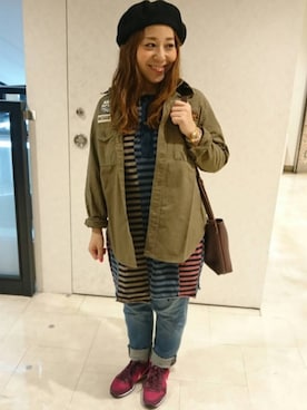 「CUBE SUGAR（キューブシュガー）のアイテム（パンツ）」を使った、mai.yさん（レディース・153cm）の秋コーディネート