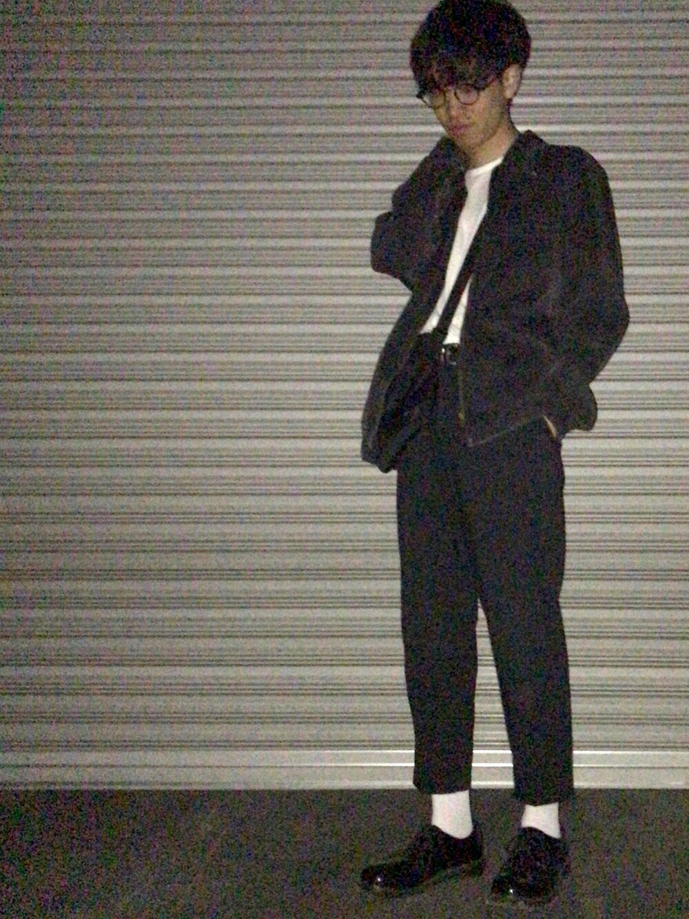 「古着MIX、低身長、ブラック」｜「OSHKOSHのアイテム（ブルゾン、ブラック系）」を使った、La JoYaaさん（メンズ・170cm）の春コーディネートの1枚目の写真