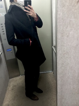 「Paul Smith（ポールスミス）のアイテム（ステンカラーコート）」を使った、yaaaaさん（メンズ・175cm）の冬コーディネート