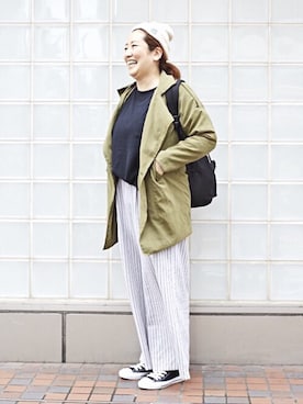 「チャイハネ（チャイハネ）のアイテム（ニットキャップ/ビーニー）」を使った、Osawa3さん（レディース・165cm）の春コーディネート