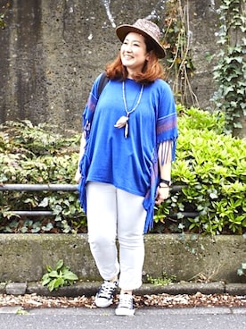 「チャイハネ（チャイハネ）のアイテム（Tシャツ/カットソー）」を使った、Osawa3さん（レディース・165cm）の春コーディネート