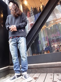 BEN DAVIS/WHITE LABEL | NAVAL別注 plain heavy sweat C/N(スウェット)