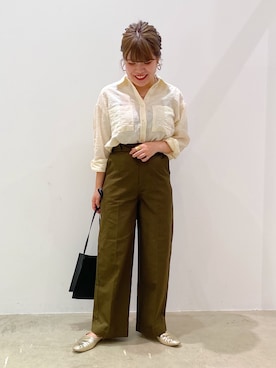 「LAKOLE（ラコレ）のアイテム（チノパンツ）」を使った、なつあんさん（レディース・153cm）の秋コーディネート