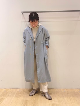「LAKOLE（ラコレ）のアイテム（トレンチコート）」を使った、なつあんさん（レディース・153cm）の冬コーディネート