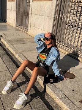 「コーディネート」｜「アイテム（デニムジャケット）」を使った、christinaさん（レディース・153cm）の秋コーディネート