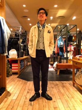 「A.P.C.（アーペーセー）のアイテム（ジャケット/アウター）」を使った、KodaiHitotsuyaさん（メンズ・180cm・20代）の春コーディネート