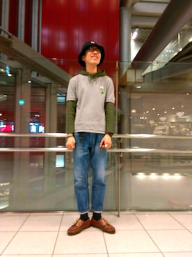 「アクティブ」｜「アイテム（モカシン/デッキシューズ）」を使った、KodaiHitotsuyaさん（メンズ・180cm）の春コーディネート