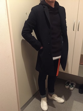 「JOURNAL STANDARD relume（ジャーナルスタンダード　レリューム）のアイテム（チェスターコート）」を使った、kennnnさん（メンズ・166cm）の春コーディネート