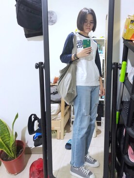 「PROVIDERのアイテム」を使った、萩さん（レディース・159cm）の秋コーディネート