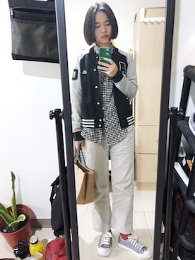 「adidas（アディダス）のアイテム（フォーマルスーツ/小物）」を使った、萩さん（レディース・159cm）の秋コーディネート