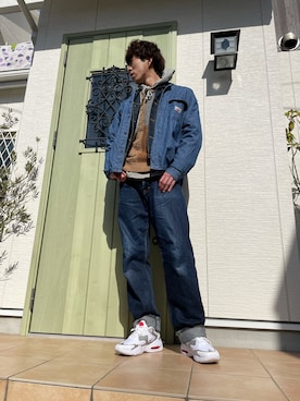 「coen」｜「アイテム（デニムジャケット）」を使った、たたみさん（メンズ・180cm）の冬コーディネート