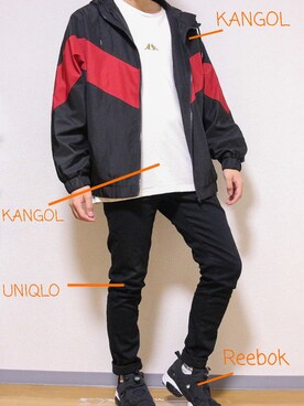 「KANGOL（カンゴール）のアイテム（ナイロンジャケット）」を使った、Yuu さん（メンズ・174cm）の秋コーディネート